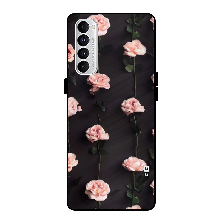 Pink Roses Metal Back Case for Oppo Reno4 Pro