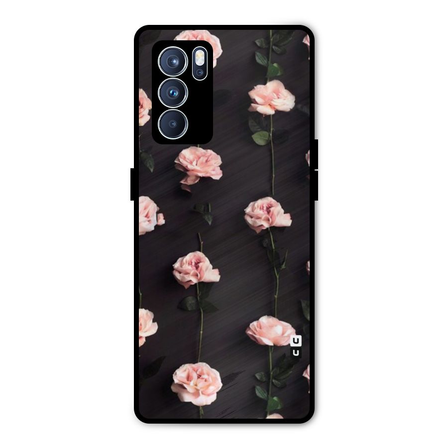 Pink Roses Metal Back Case for Oppo Reno6 Pro 5G