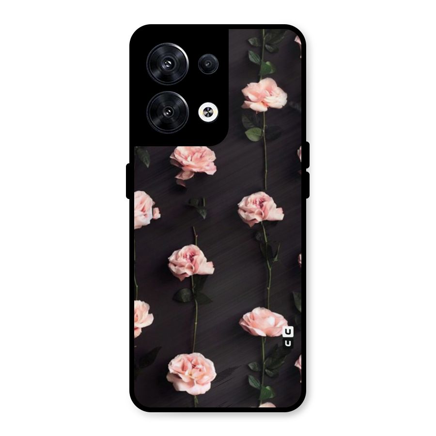 Pink Roses Metal Back Case for Oppo Reno8 5G