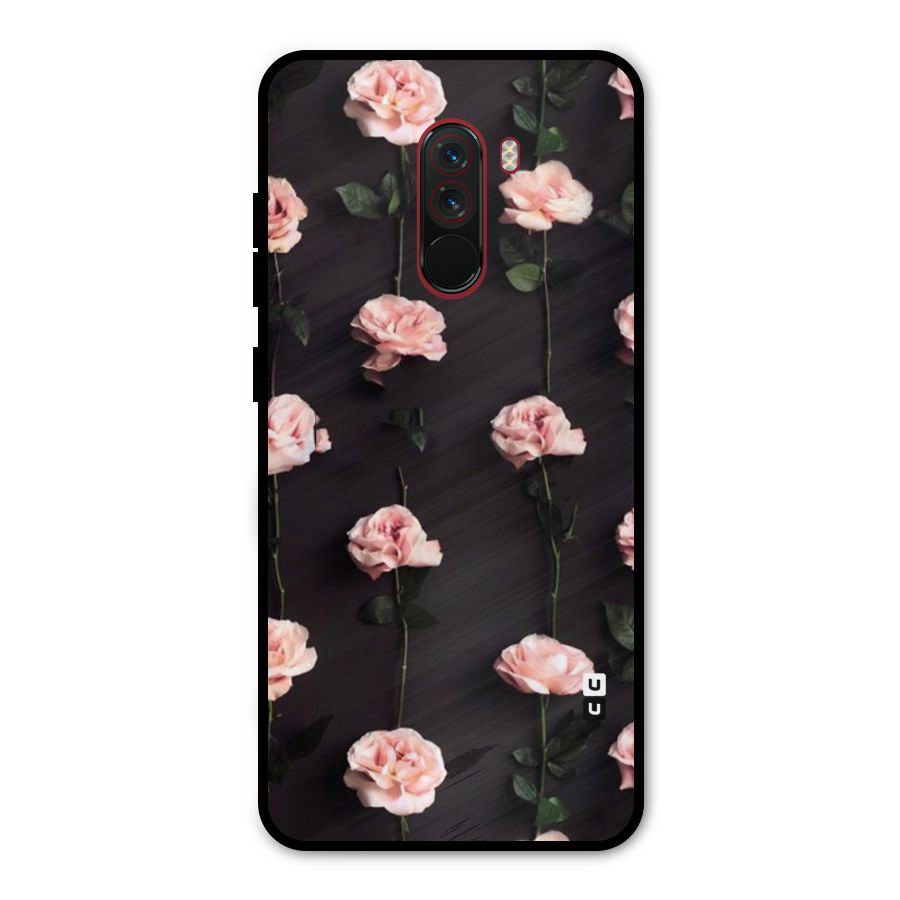Pink Roses Metal Back Case for Poco F1