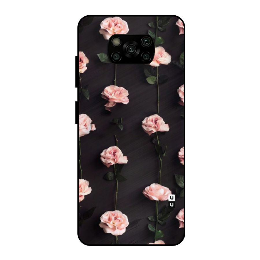 Pink Roses Metal Back Case for Poco X3