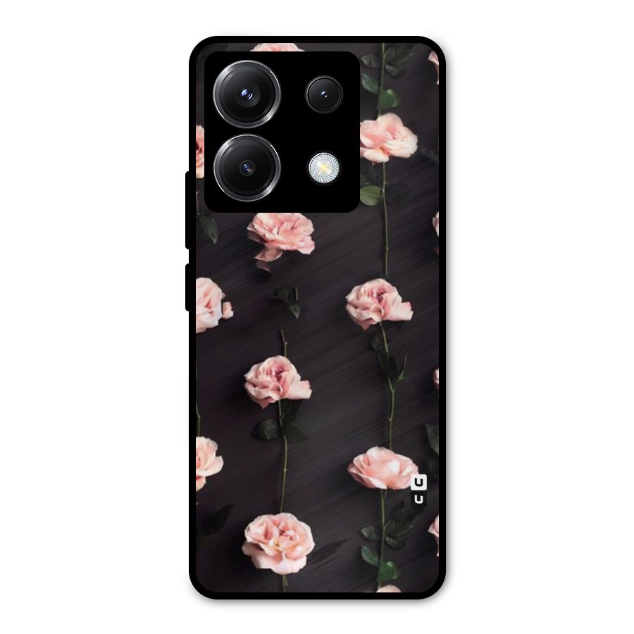 Pink Roses Metal Back Case for Poco X6