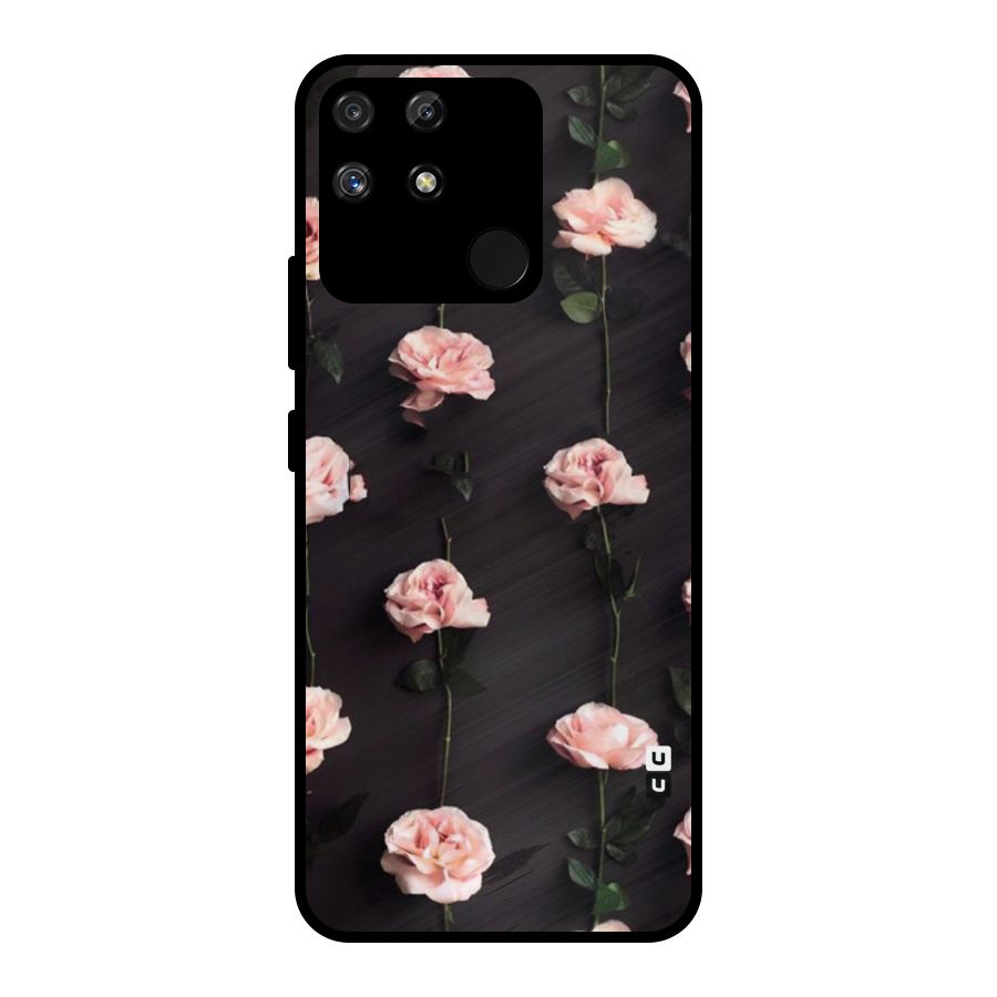 Pink Roses Metal Back Case for Realme Narzo 50A
