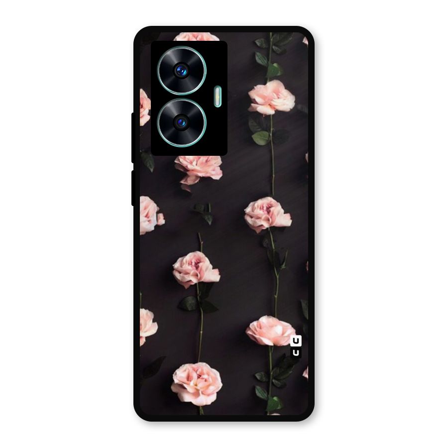 Pink Roses Metal Back Case for Realme Narzo N55