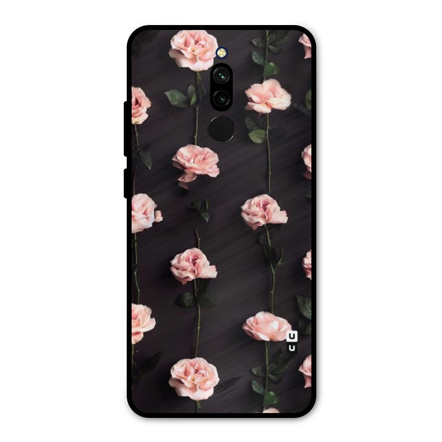 Pink Roses Metal Back Case for Redmi 8