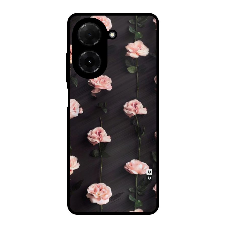 Pink Roses Metal Back Case for Redmi A5 4G