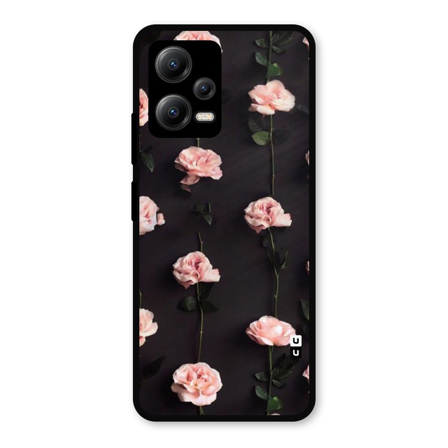 Pink Roses Metal Back Case for Redmi Note 12 5G