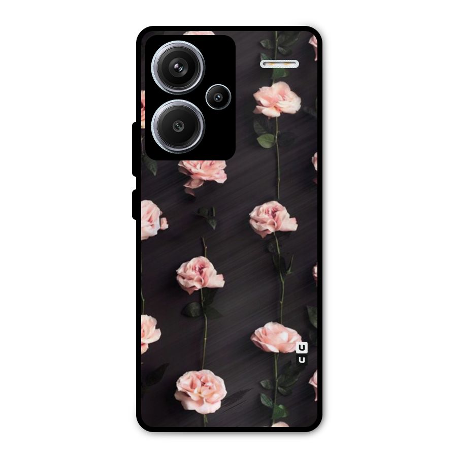 Pink Roses Metal Back Case for Redmi Note 13 Pro Plus