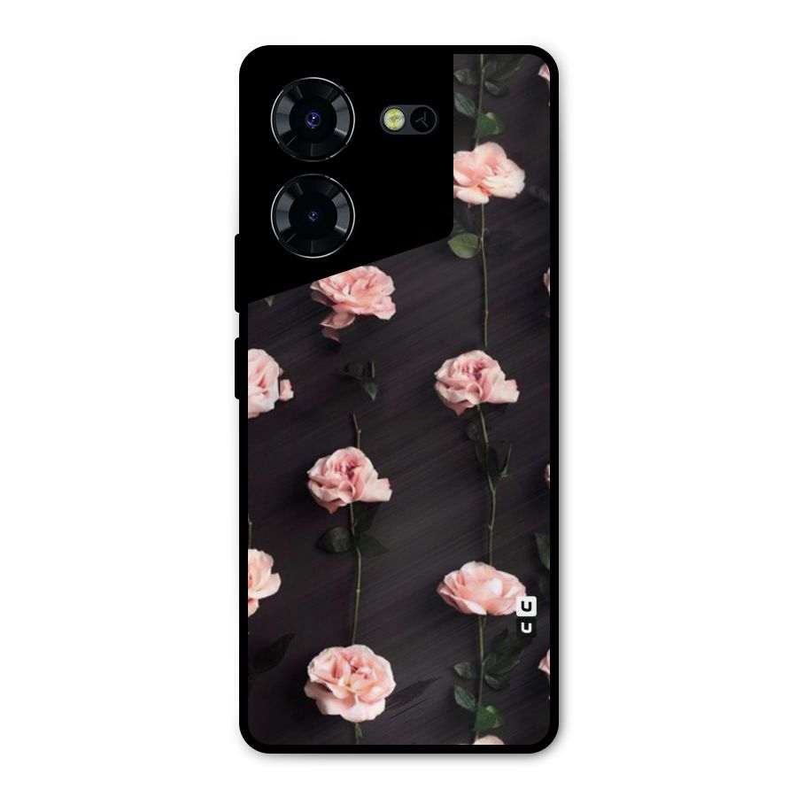 Pink Roses Metal Back Case for Tecno Pova 5 Pro 5G
