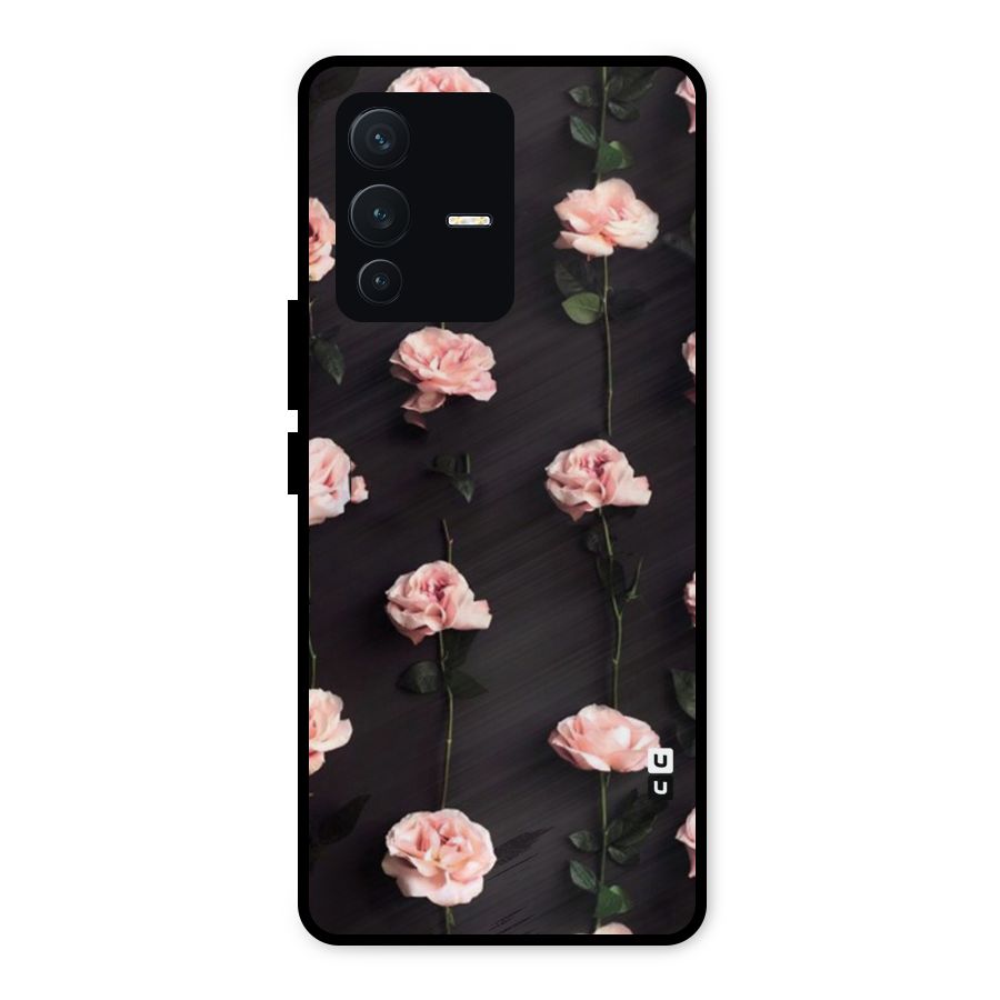 Pink Roses Metal Back Case for Vivo V23 5G