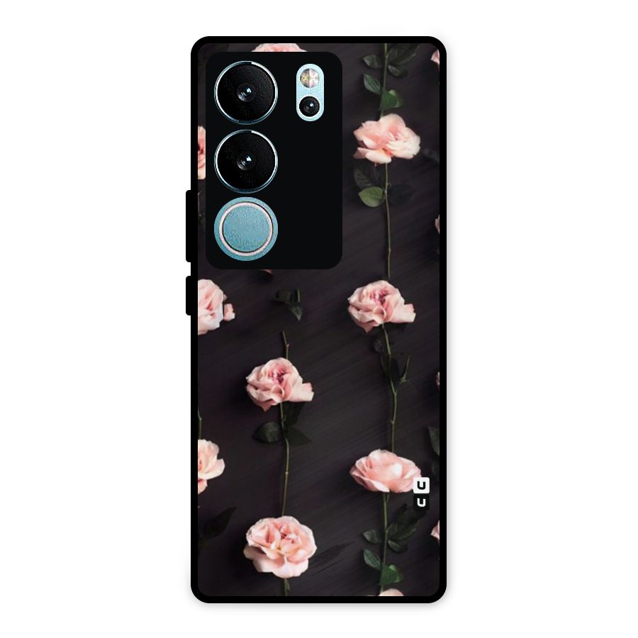 Pink Roses Metal Back Case for Vivo V29 Pro
