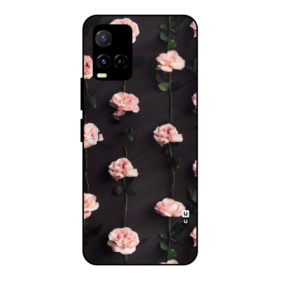 Pink Roses Metal Back Case for Vivo Y21