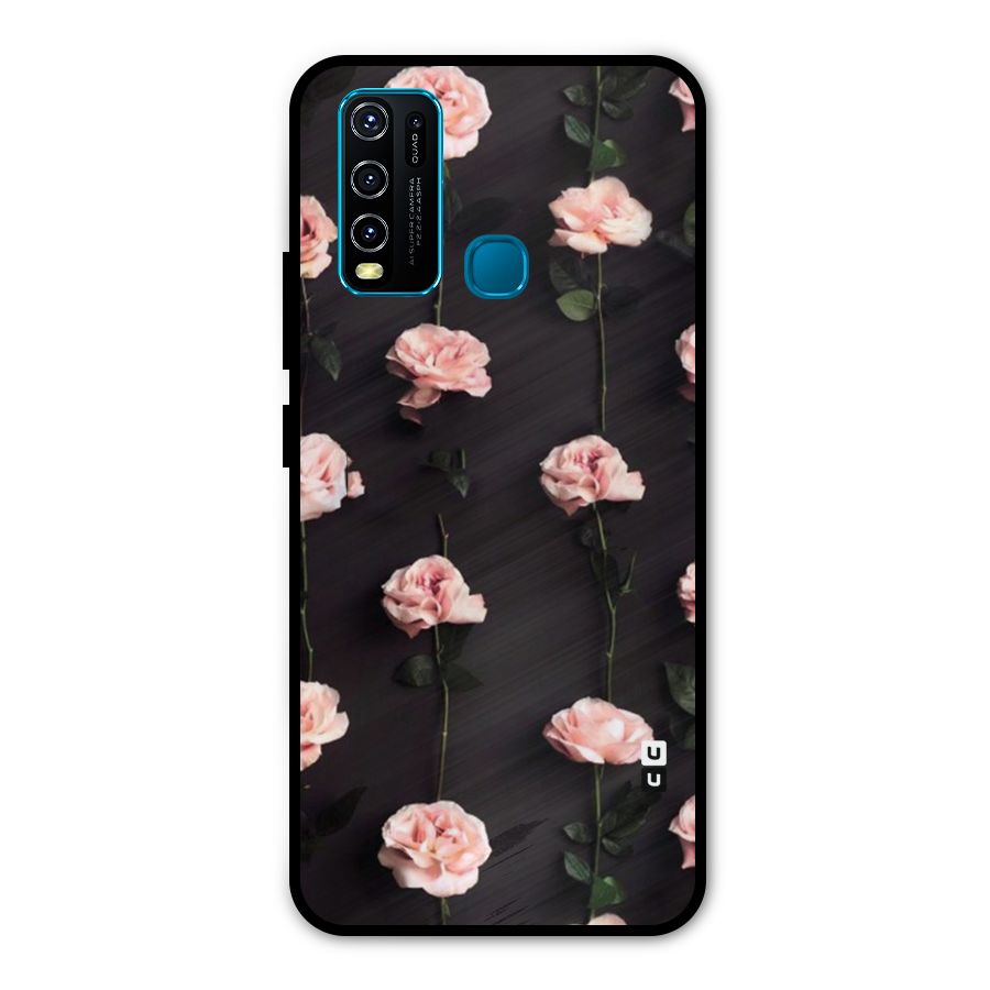 Pink Roses Metal Back Case for Vivo Y30