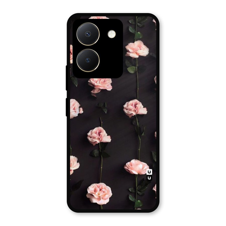 Pink Roses Metal Back Case for Vivo Y36
