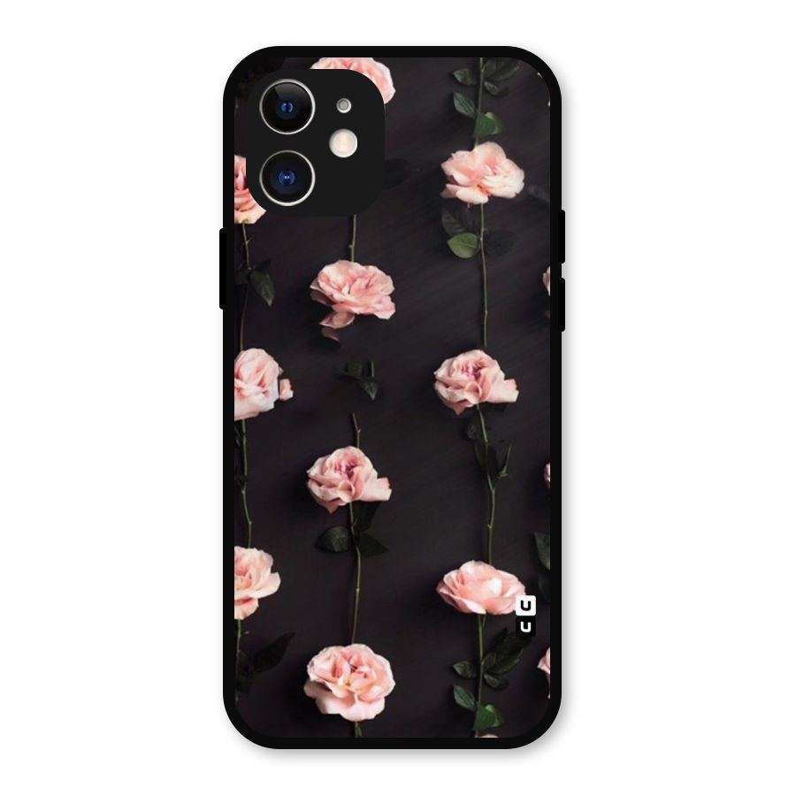 Pink Roses Metal Back Case for iPhone 12