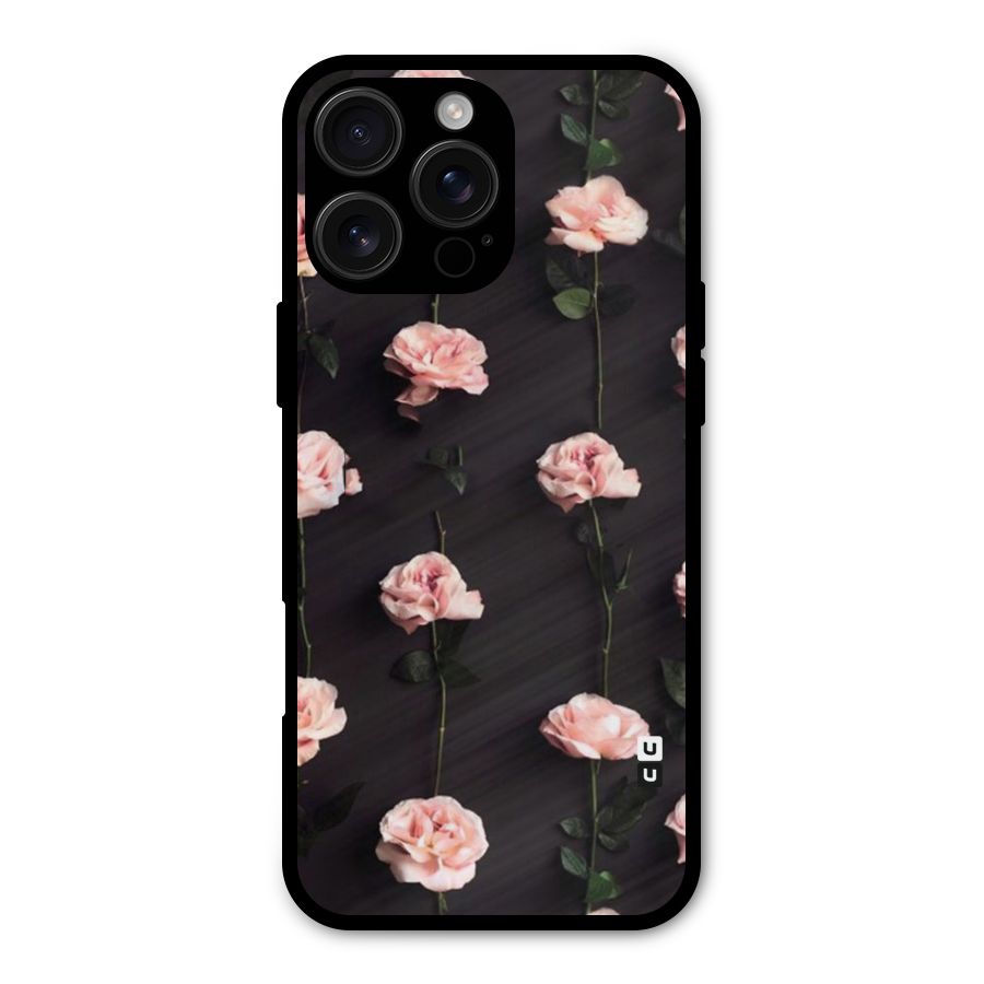 Pink Roses Metal Back Case for iPhone 16 Pro Max