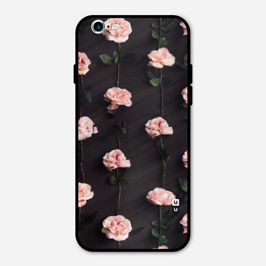 Pink Roses Metal Back Case for iPhone 6 6s