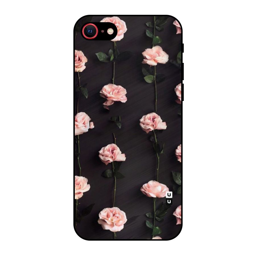 Pink Roses Metal Back Case for iPhone 7