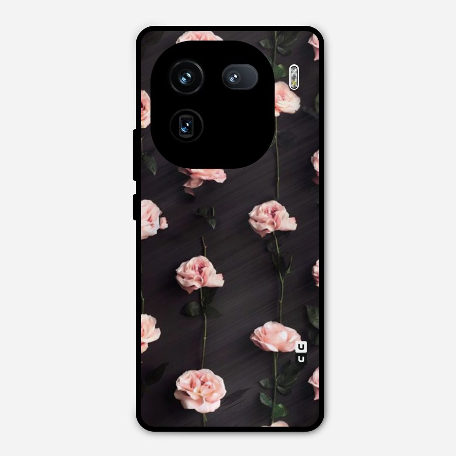 Pink Roses Metal Back Case for iQOO 12