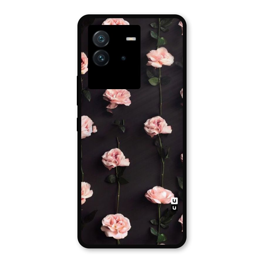 Pink Roses Metal Back Case for iQOO Neo 6 5G