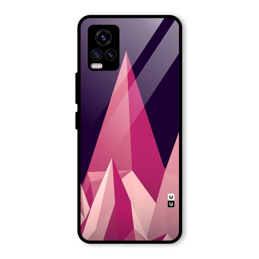 Pink Sharp Glass Back Case for Vivo V20 2021