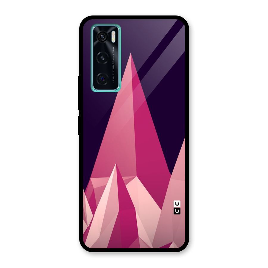 Pink Sharp Glass Back Case for Vivo V20 SE