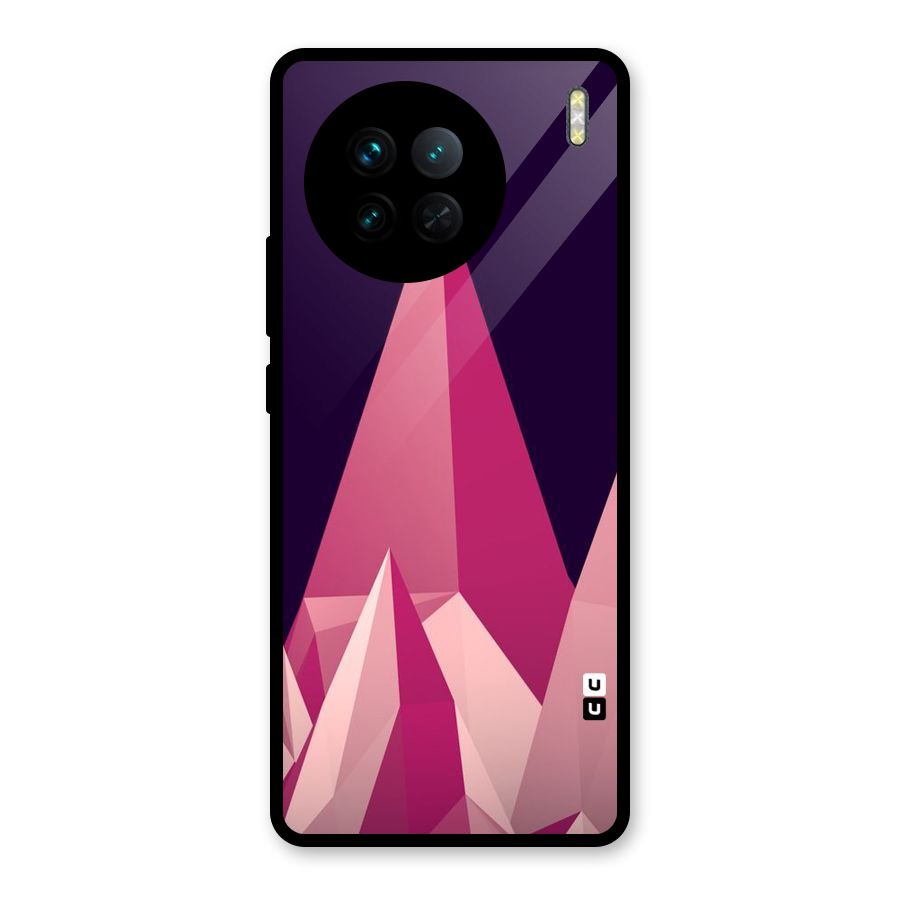 Pink Sharp Glass Back Case for Vivo X90