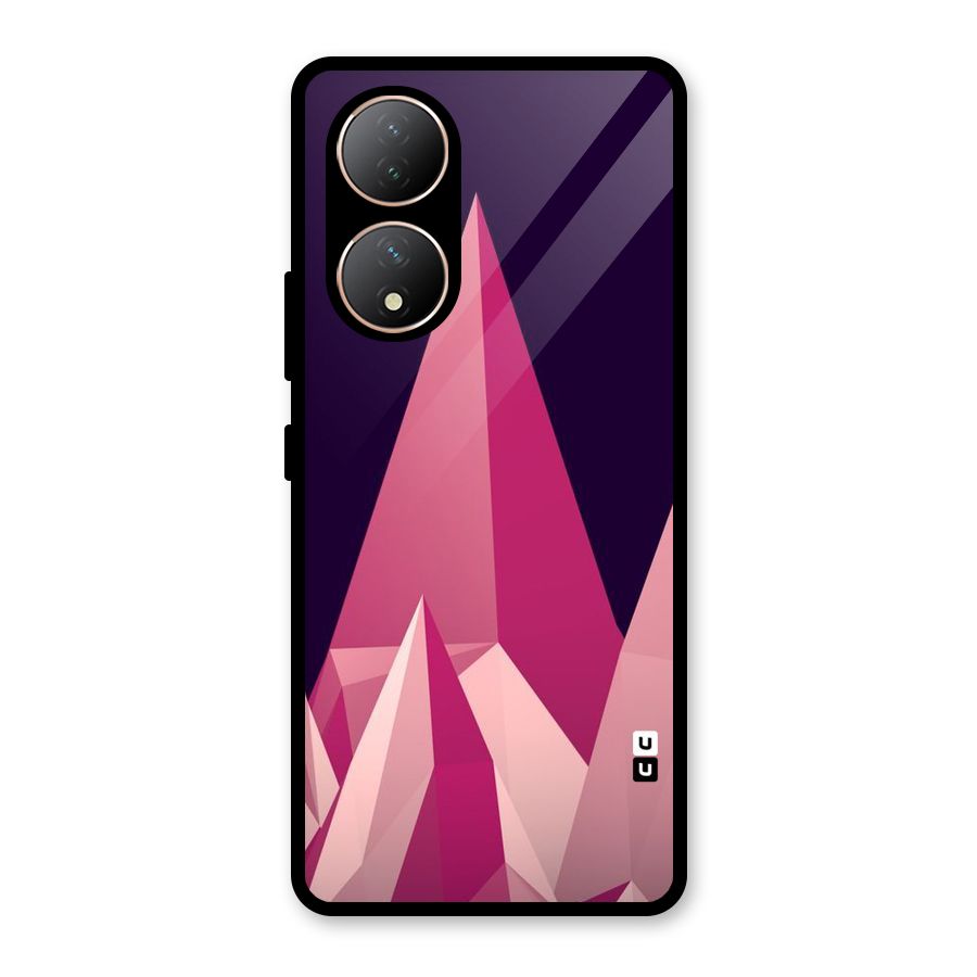 Pink Sharp Glass Back Case for Vivo Y100A