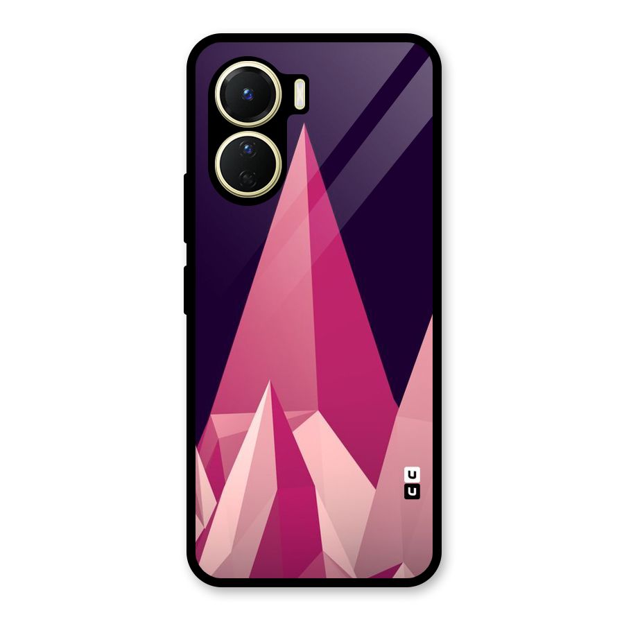 Pink Sharp Glass Back Case for Vivo Y16