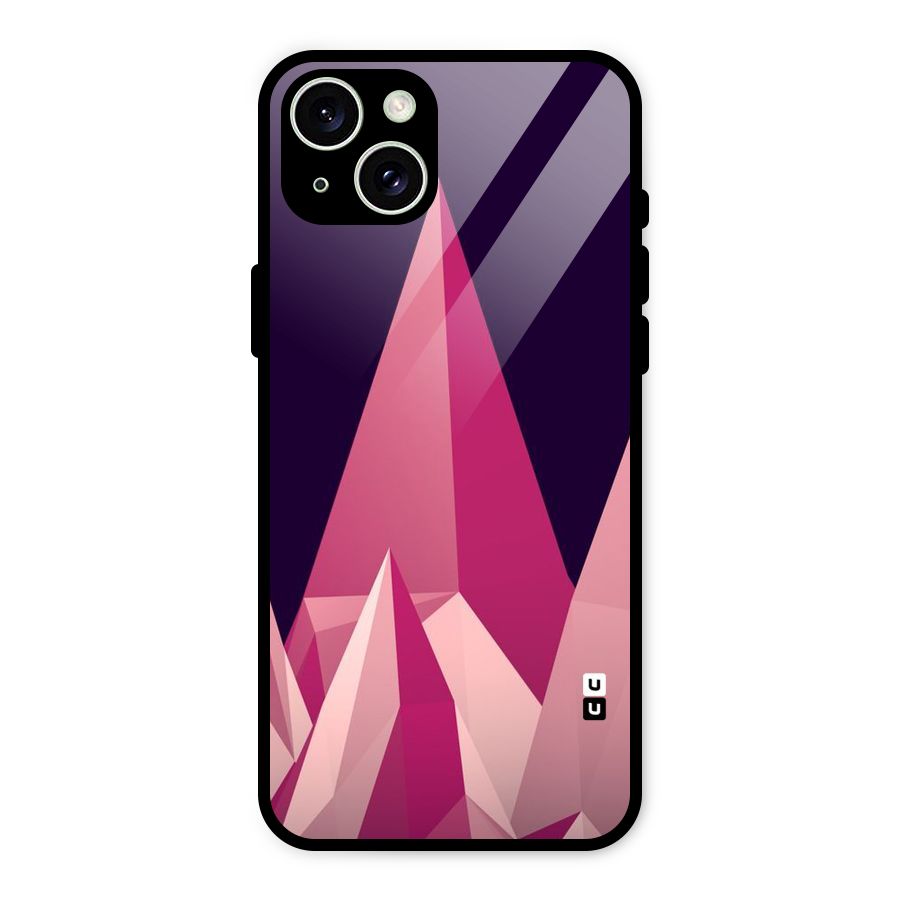 Pink Sharp Glass Back Case for iPhone 15 Plus