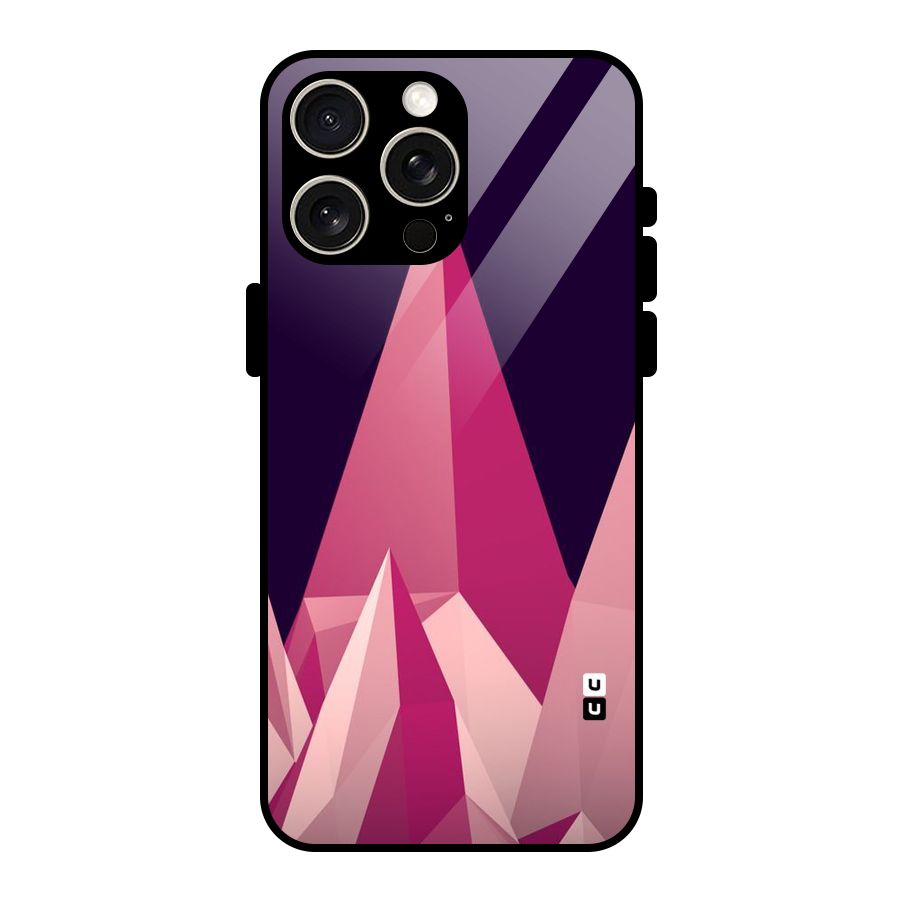 Pink Sharp Glass Back Case for iPhone 15 Pro Max