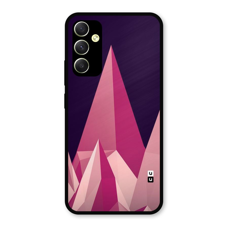 Pink Sharp Metal Back Case for Galaxy A34