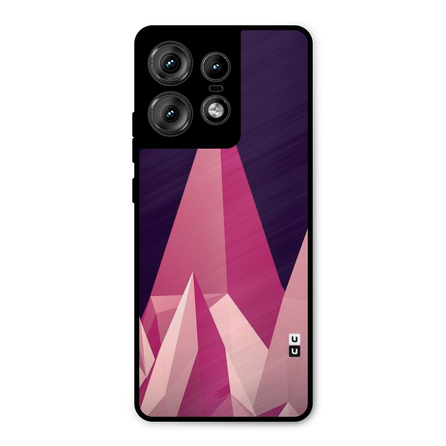 Pink Sharp Metal Back Case for Motorola Edge 50 Pro