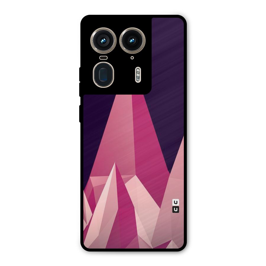 Pink Sharp Metal Back Case for Motorola Edge 50 Ultra