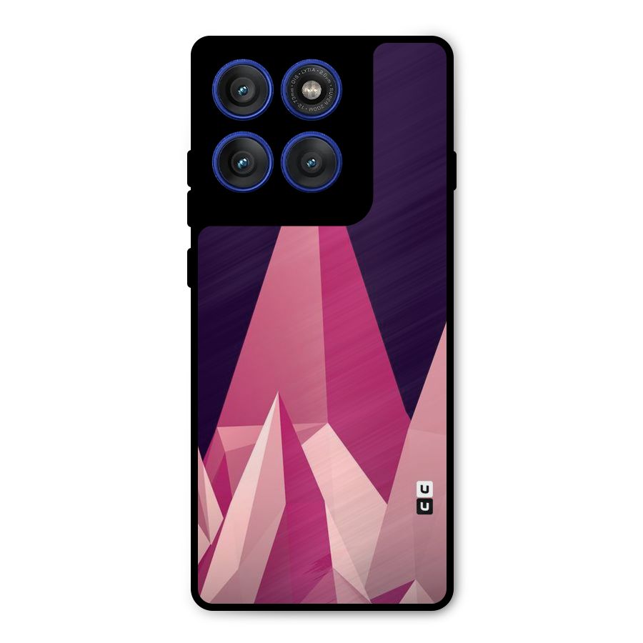 Pink Sharp Metal Back Case for Motorola Edge 60 Pro