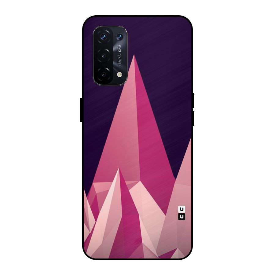 Pink Sharp Metal Back Case for Oppo A74 5G