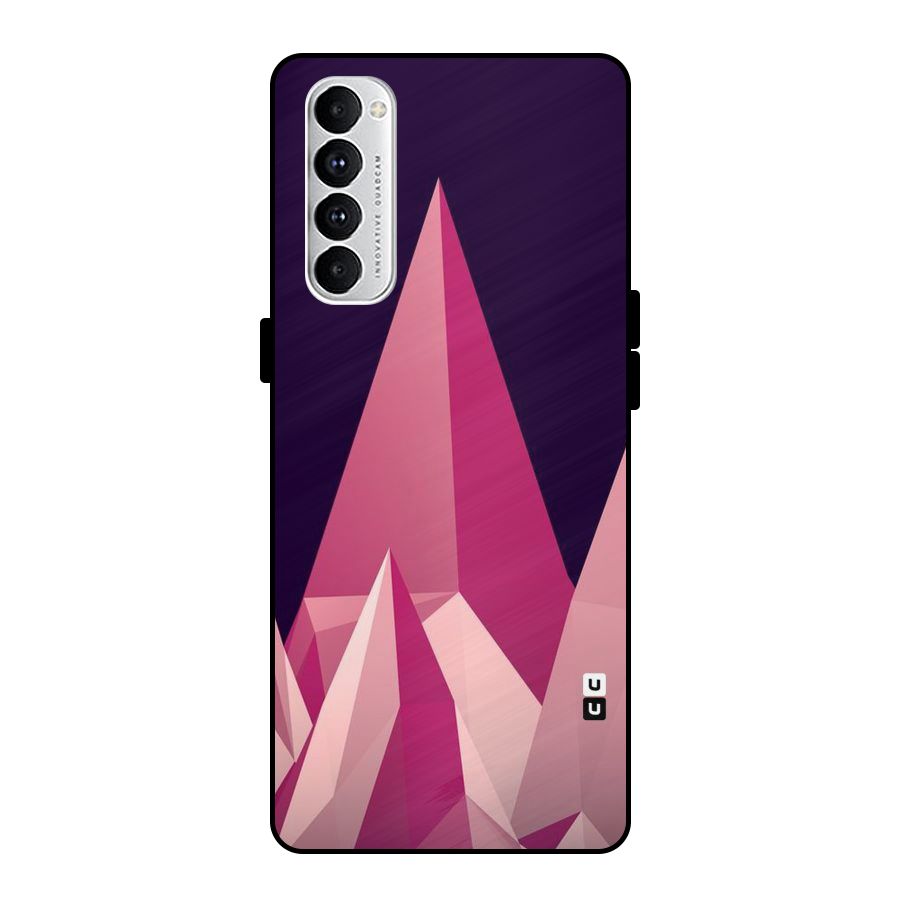 Pink Sharp Metal Back Case for Oppo Reno4 Pro