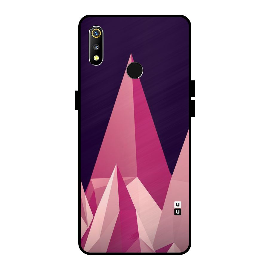 Pink Sharp Metal Back Case for Realme 3