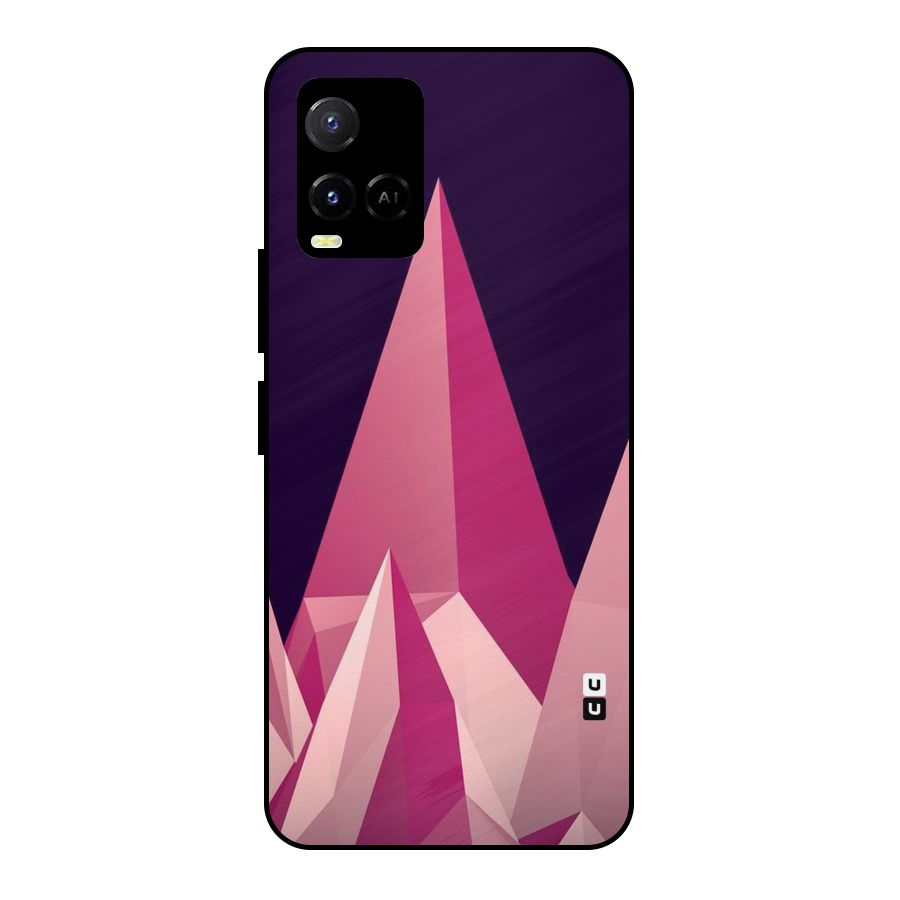 Pink Sharp Metal Back Case for Vivo Y21