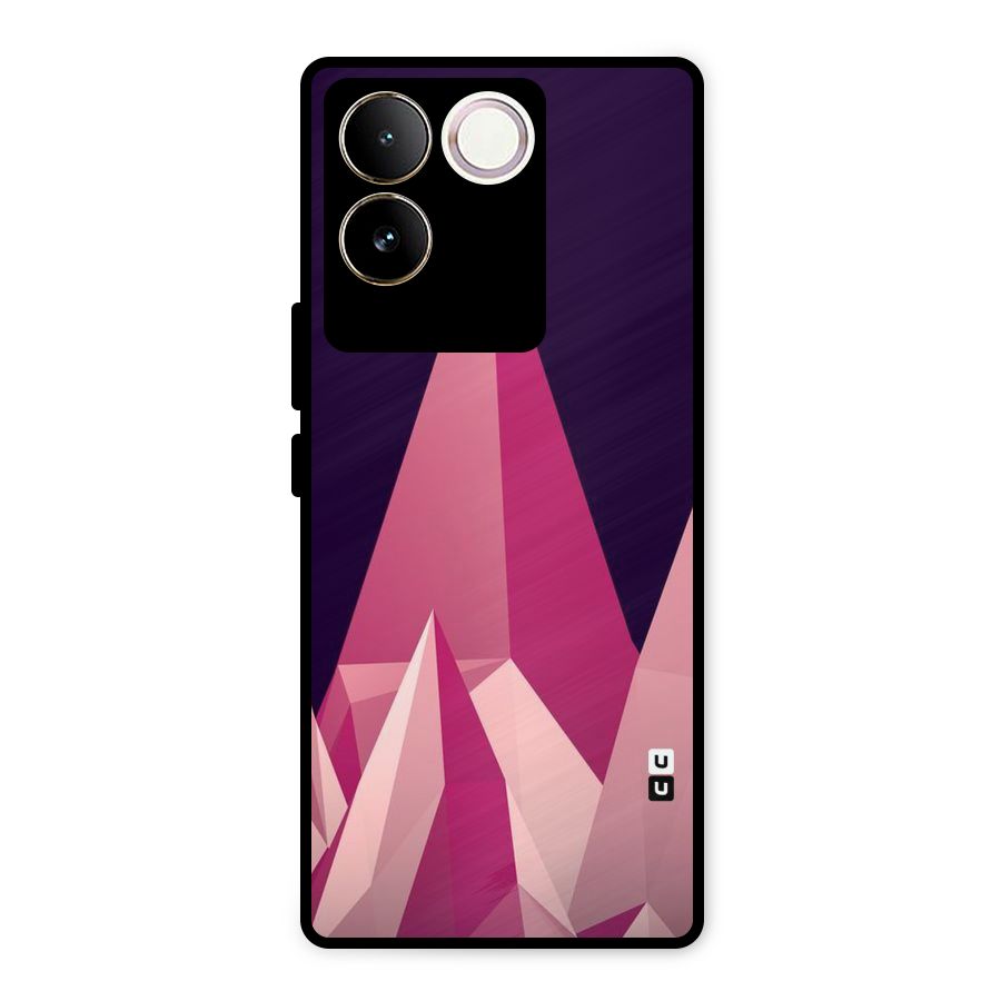Pink Sharp Metal Back Case for iQOO Z7 Pro