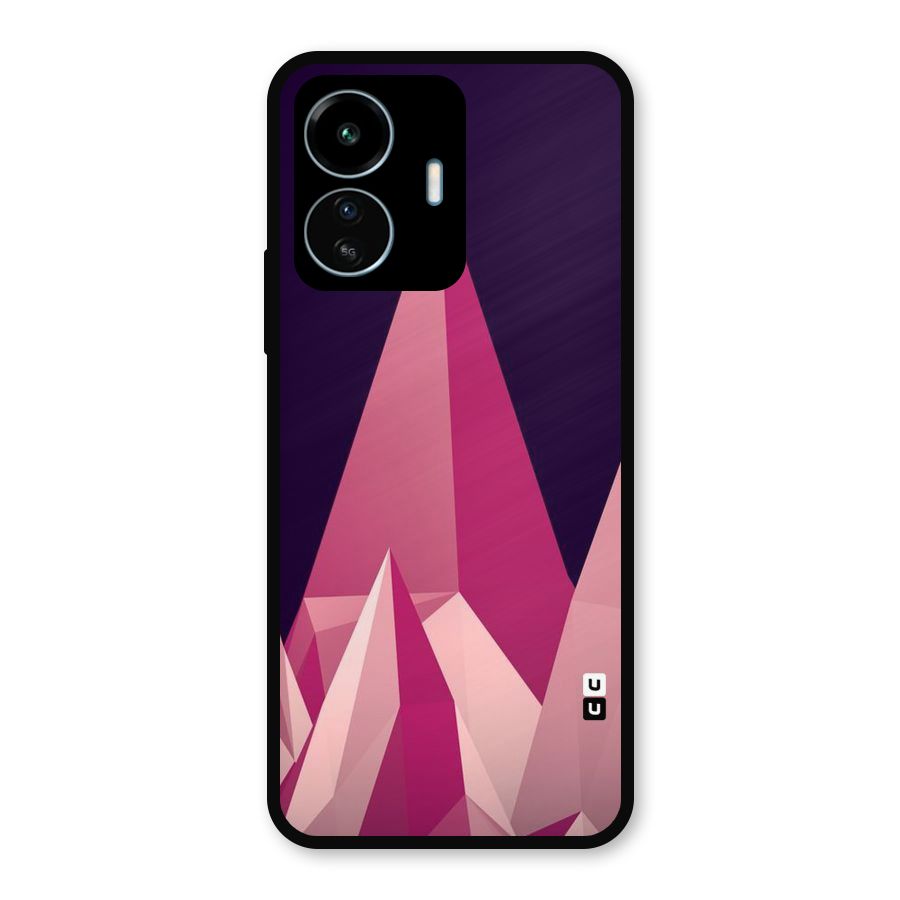 Pink Sharp Metal Back Case for vivo iQOO Z6 Lite 5G