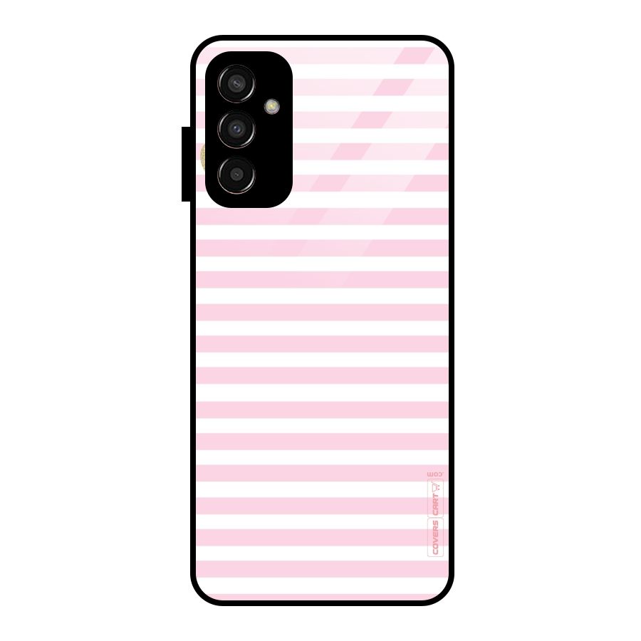 Pink Stripes Glass Back Case for Galaxy F13