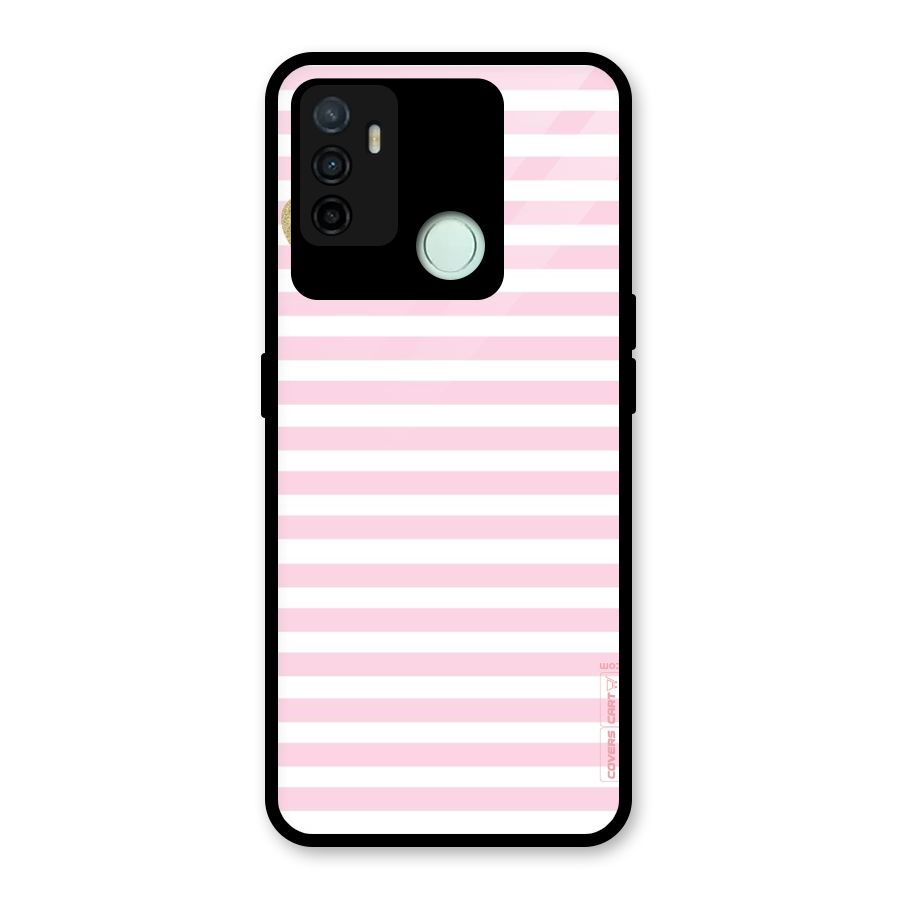 Pink Stripes Glass Back Case for Oppo A53