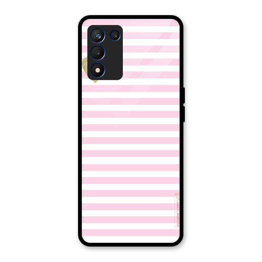 Pink Stripes Glass Back Case for Realme 9 5G Speed