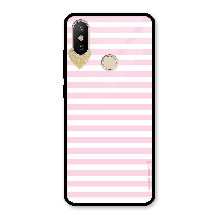 Pink Stripes Glass Back Case for Redmi A2
