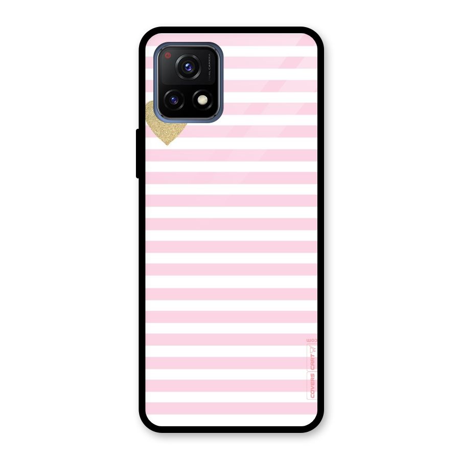 Pink Stripes Glass Back Case for Vivo Y72 5G
