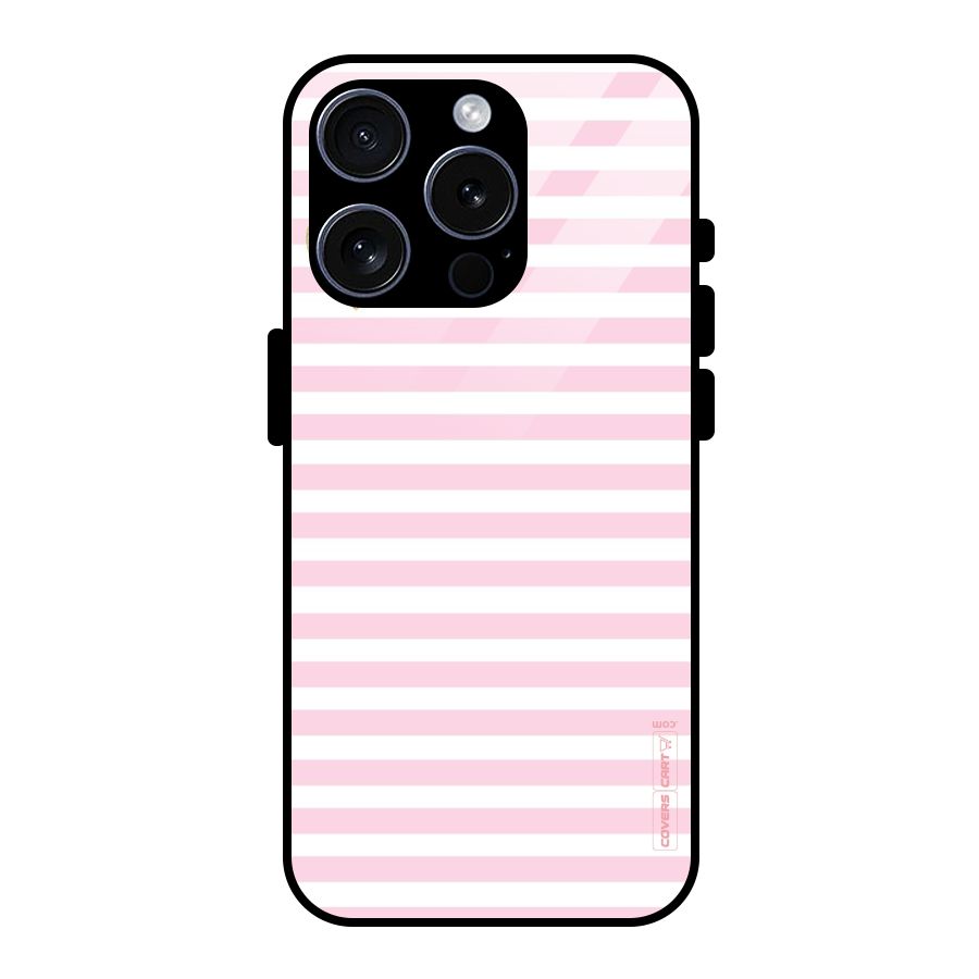 Pink Stripes Glass Back Case for iPhone 15 Pro