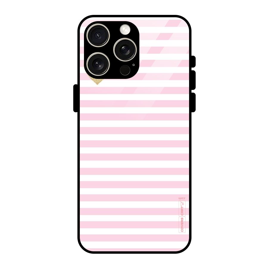 Pink Stripes Glass Back Case for iPhone 15 Pro Max