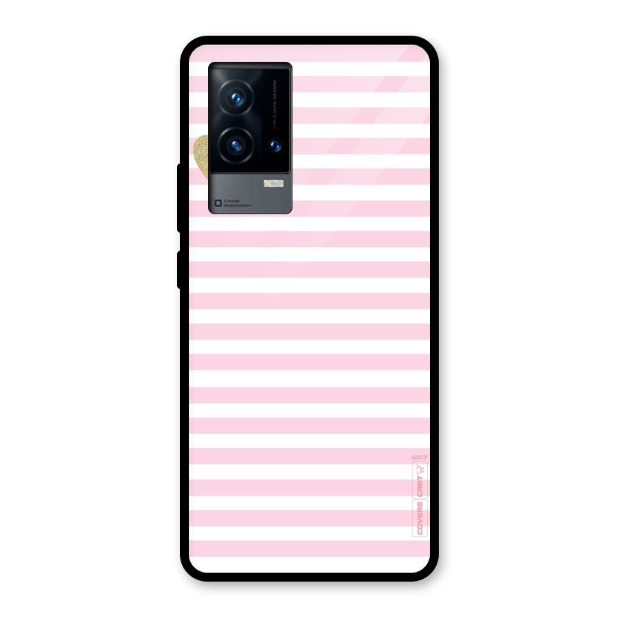 Pink Stripes Glass Back Case for iQOO 9 5G