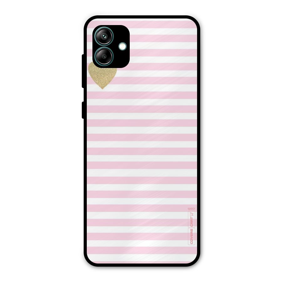 Pink Stripes Metal Back Case for Galaxy A04